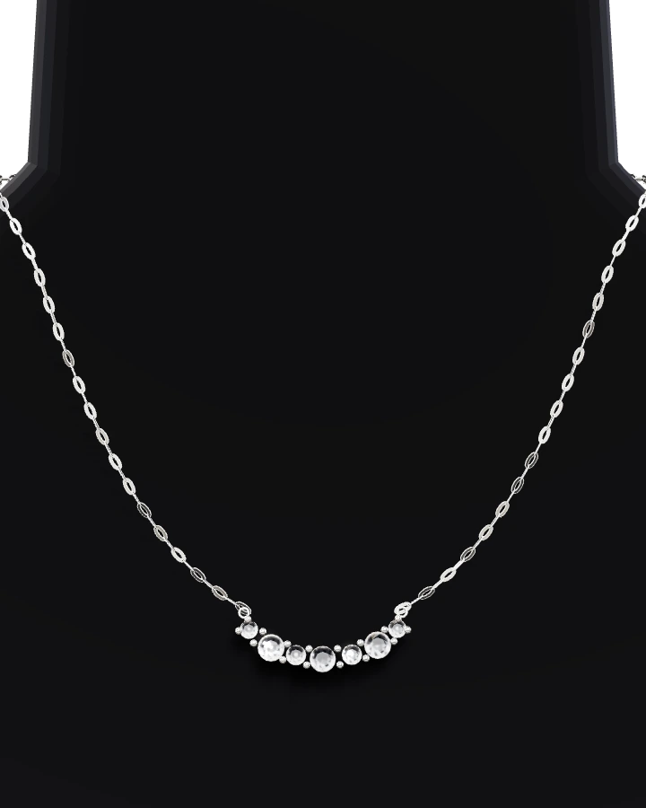 Silverhalsband Stora och Små Stenar CZ