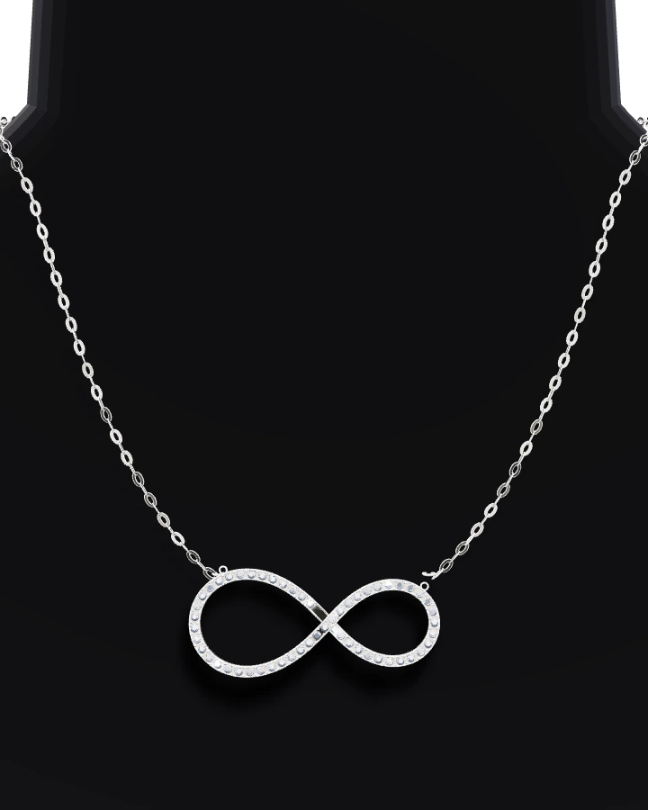 Silverhalsband Stort Evighetstecken CZ