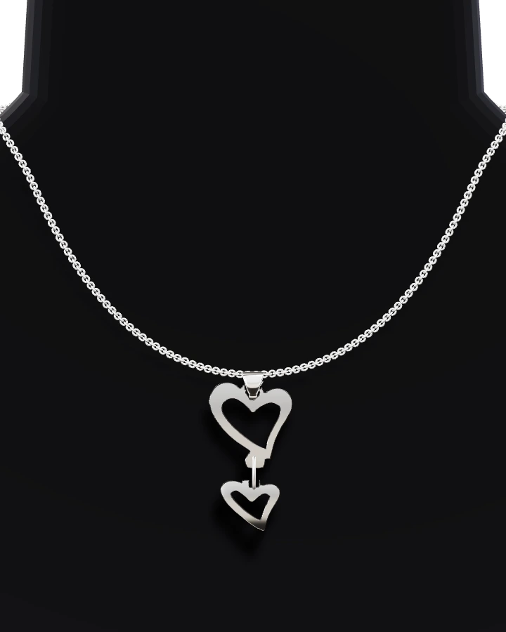 Silverhalsband Två Öppna Hjärtan