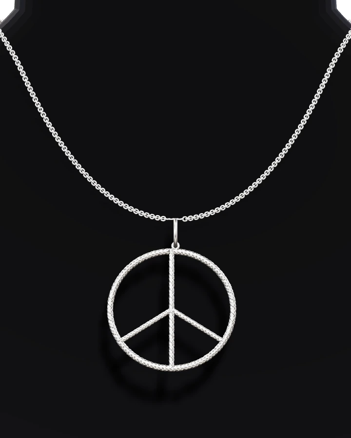 Silverhalsband Tvinnad Peace Symbol