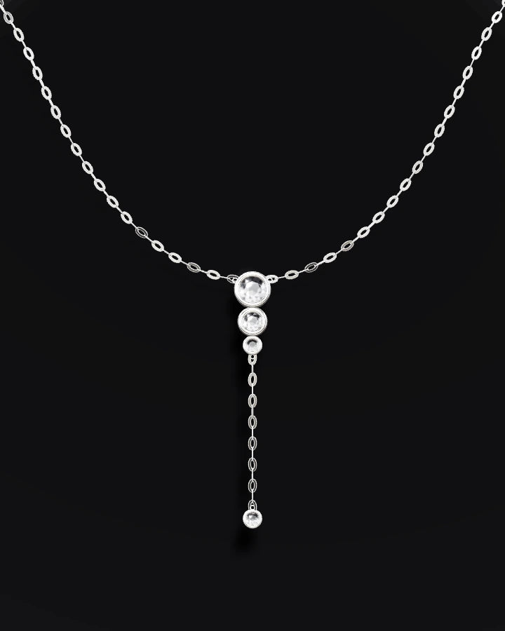 Silverhalsband Y-form Infattade Stenar CZ